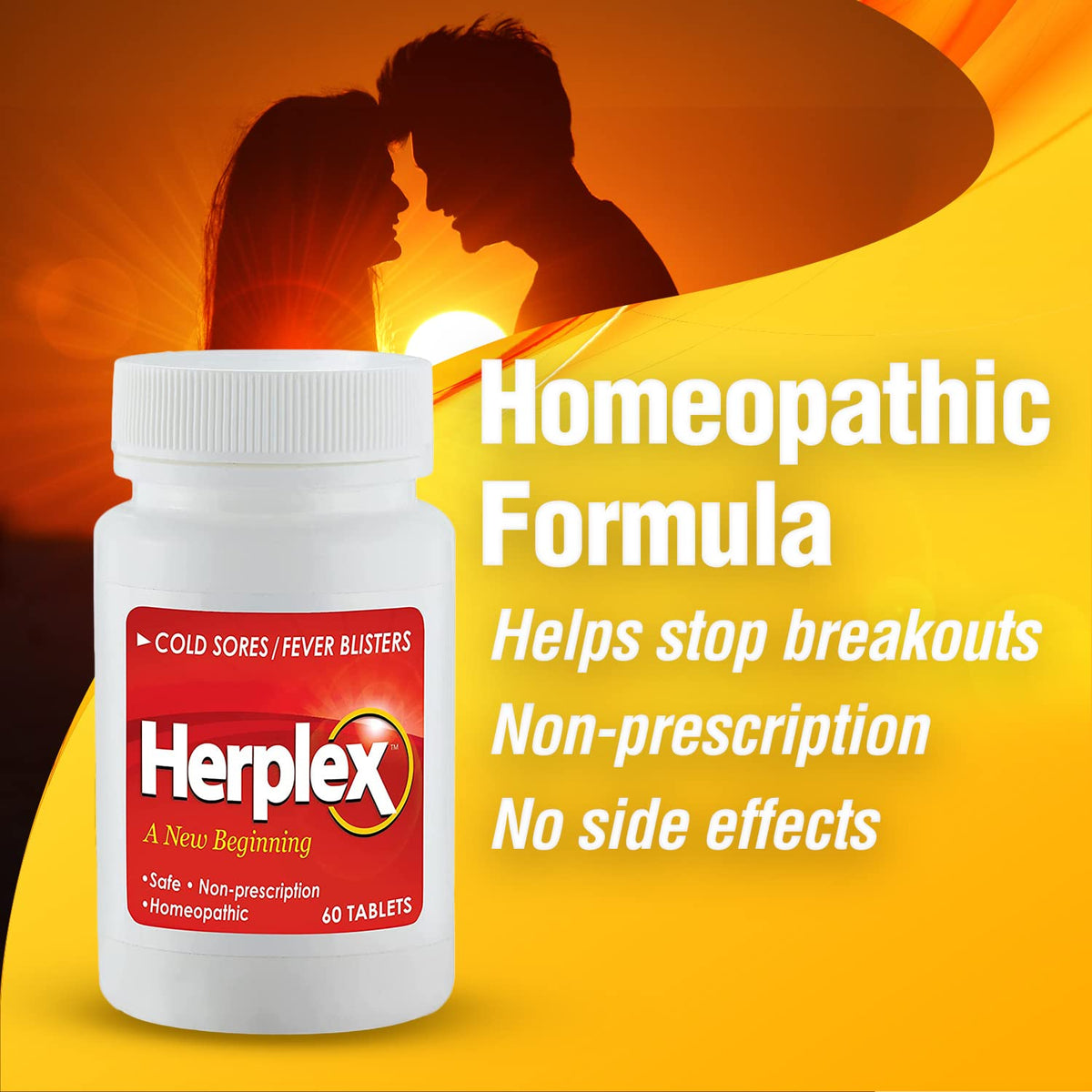 Herplex fever blister treatment pills supplement facts label overview