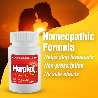 Herplex fever blister treatment pills supplement facts label overview