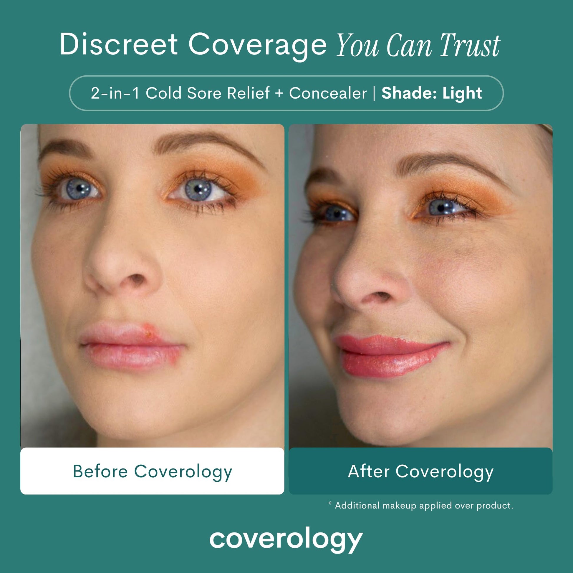 Coverology full coverage cold sore cover up cosmetic packaging