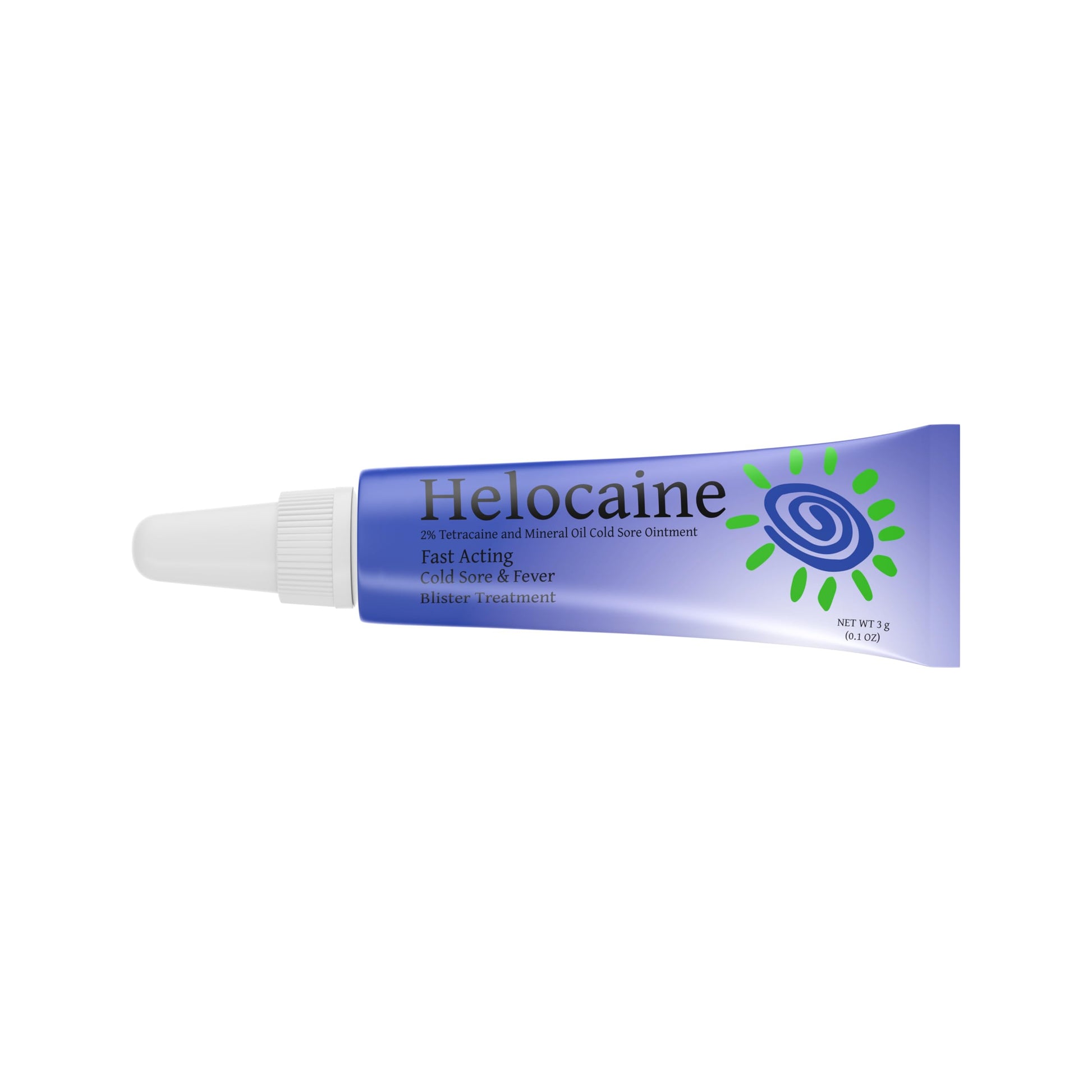 Helocaine Canker Sore Ointment three gram tube showing topical application details