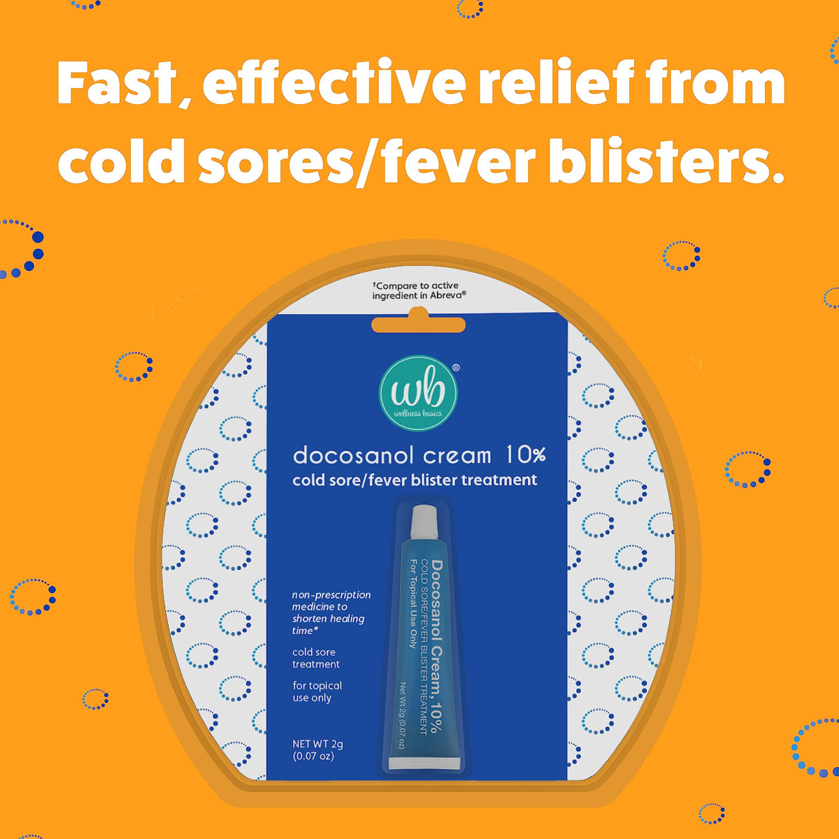 Topical docosanol ten percent antiviral ointment tube for rapid lip blister relief.