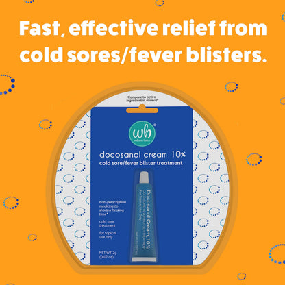 Topical docosanol ten percent antiviral ointment tube for rapid lip blister relief.