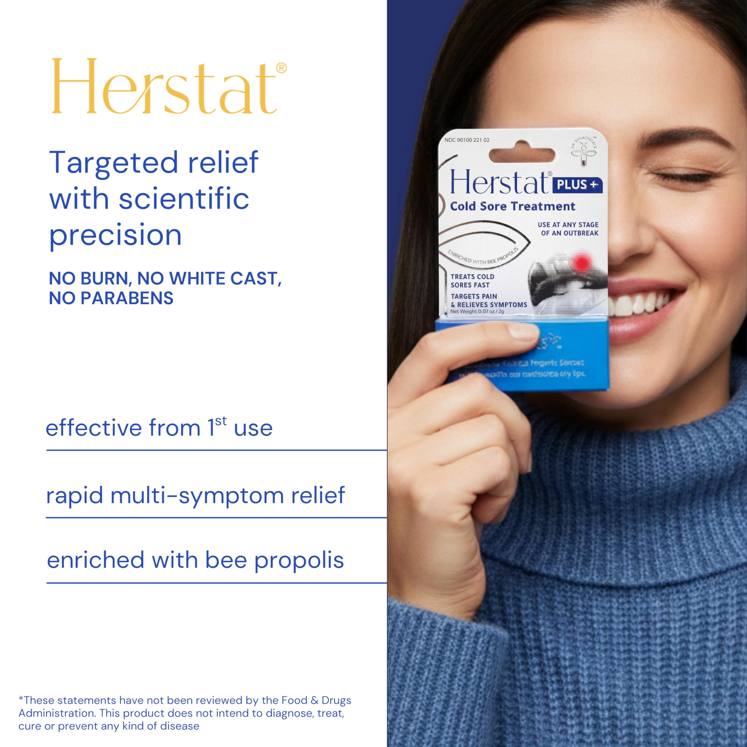 Herstat propolis ointment clear packaging showing authentic imported label details