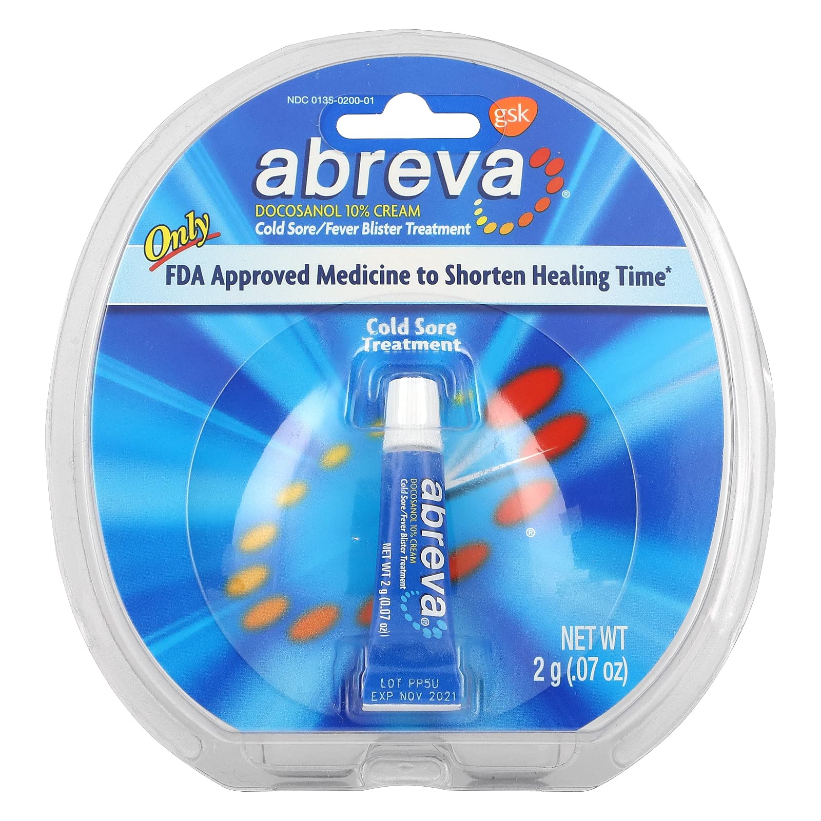 Abreva docosanol ten percent fever blister ointment tube