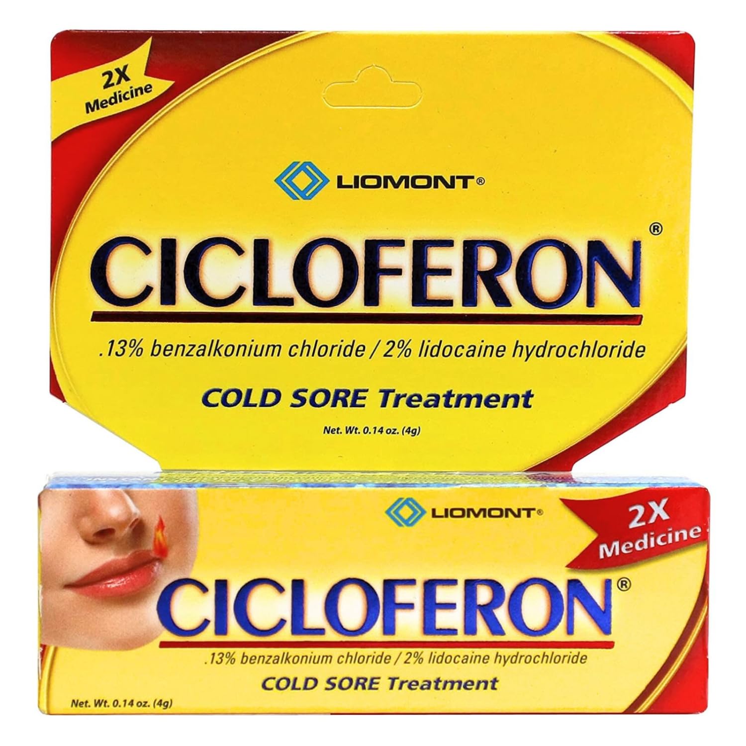 Cicloferon clear topical gel tube for lips and mouth fever blisters
