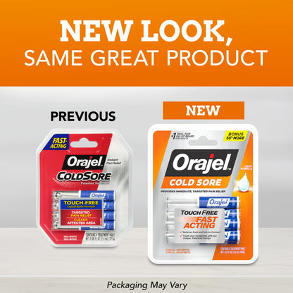 Orajel Cold Sore Liquid Formula package back showing drug facts and directions for use