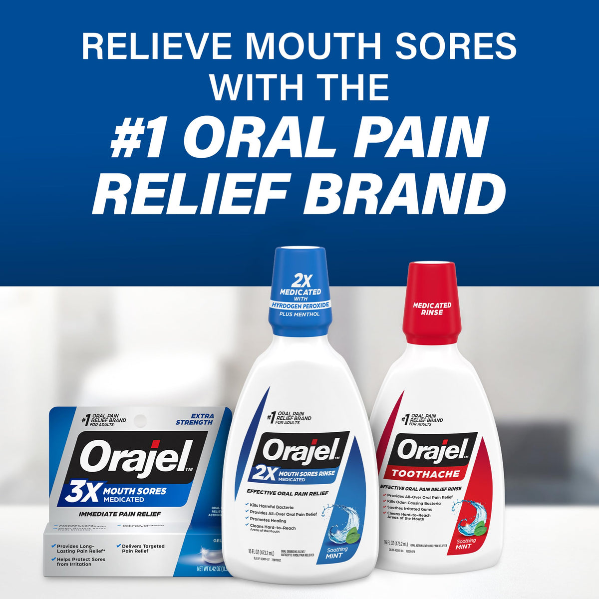 Compact portable packaging design of the zero point one two ounce Orajel treatment