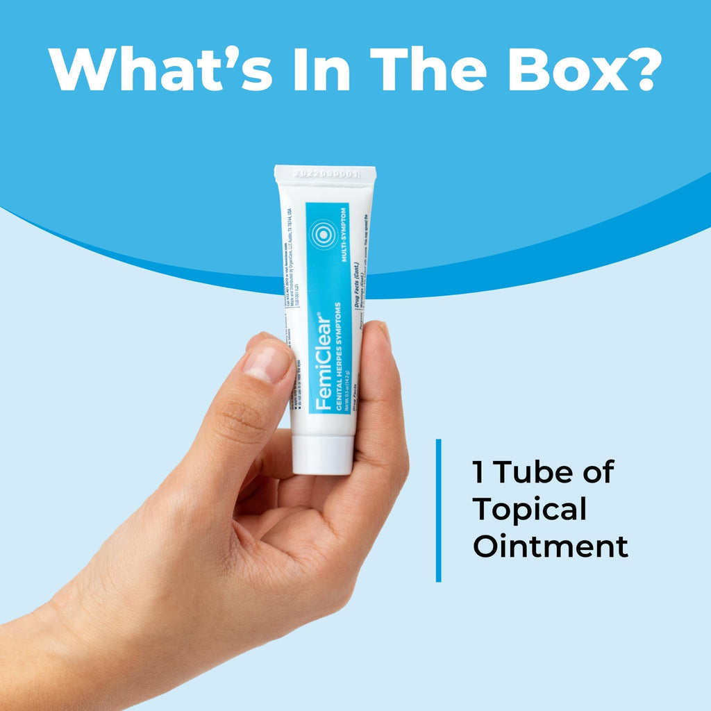 FemiClear intimate care treatment tube for managing outbreak symptoms at home