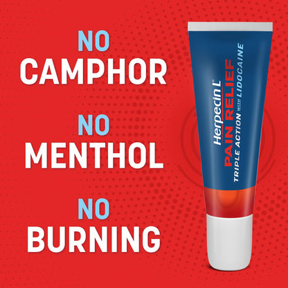 Compact travel size Herpecin-L blister treatment tube next to protective carton