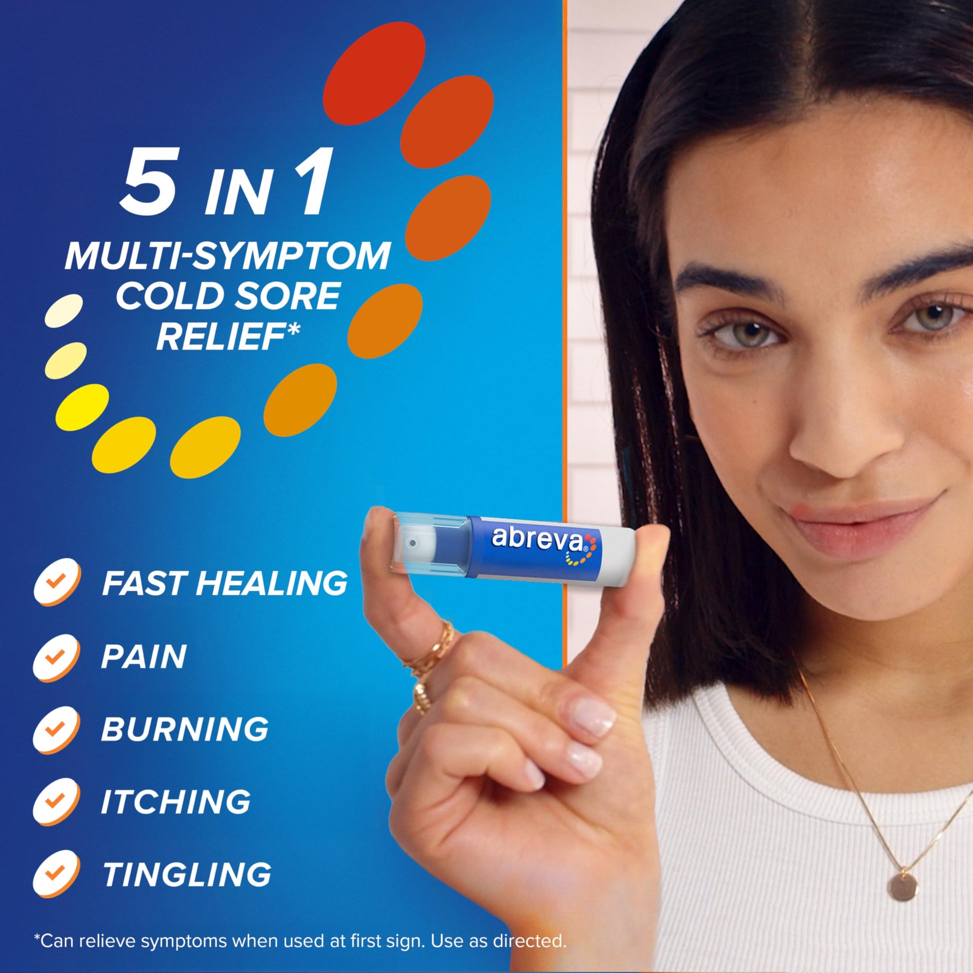 Abreva lip blister cream for tingling and itching symptom relief