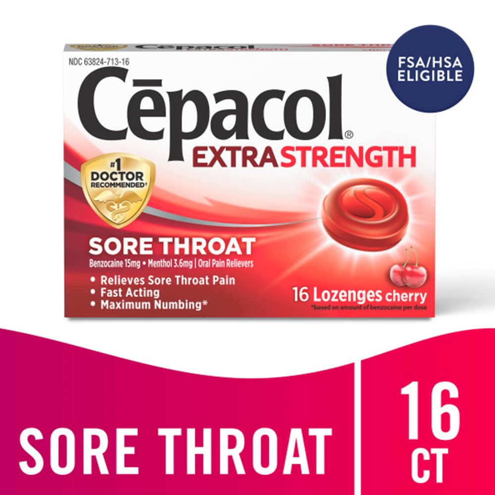Cepacol Cherry Flavor Oral Pain Relief Lozenges pack of four boxes