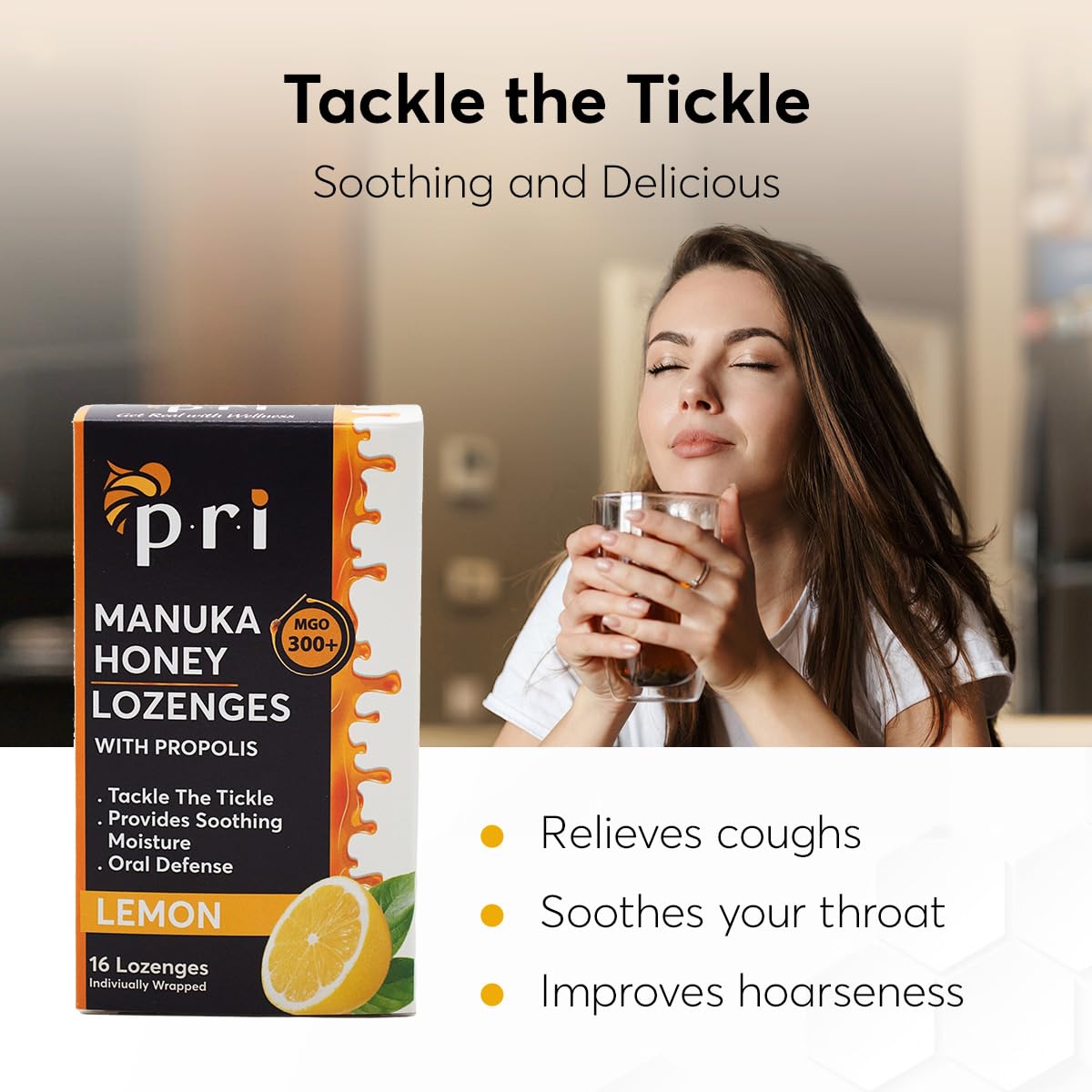 P.R.I. Manuka Honey Lozenges MGO 300+ ingredient label