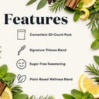 Young Living Thieves cough drops package back panel with usage instructions and safety warnings