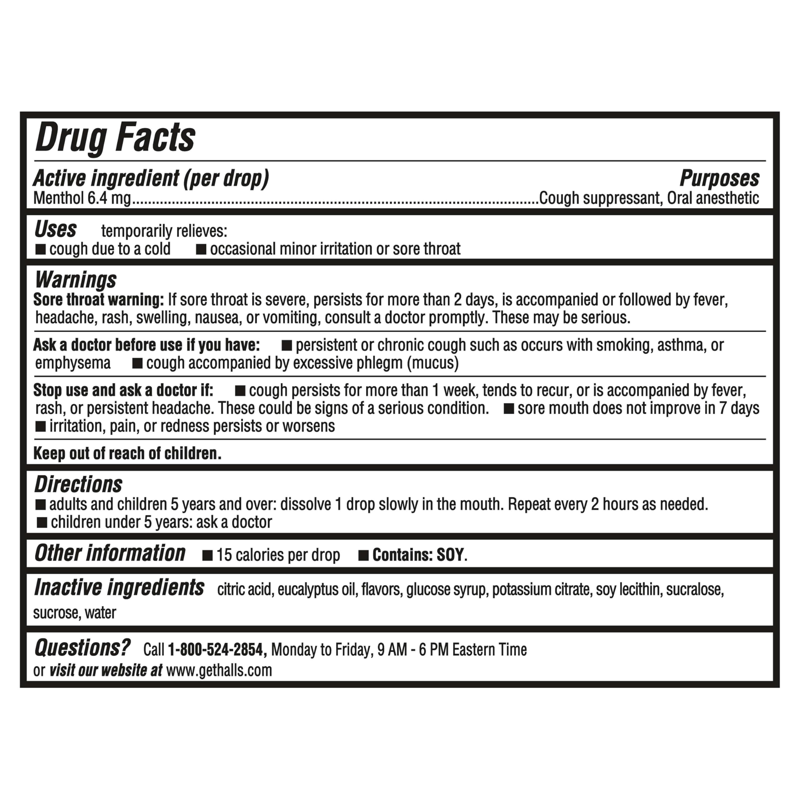HALLS menthol lozenges case of twenty pocket sized travel packs packaging
