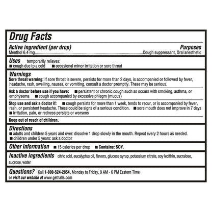 HALLS menthol lozenges case of twenty pocket sized travel packs packaging