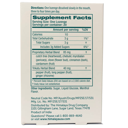 Back label showing ingredients including ginger, cloves, and cardamom instructions.