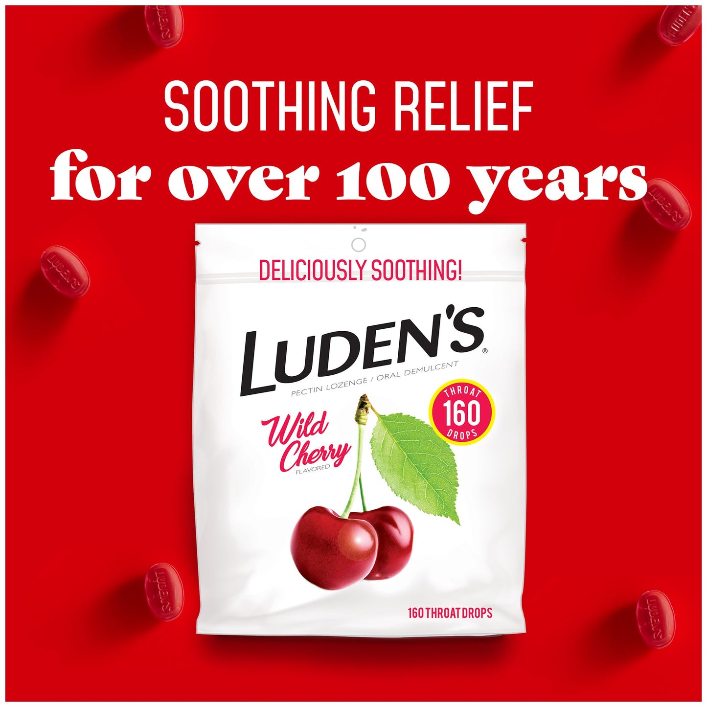 Luden's throat drops packaging showing flavor and count
