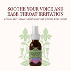 Herbs Etc throat comfort spray bottle showing authentic label and one fluid ounce sizing