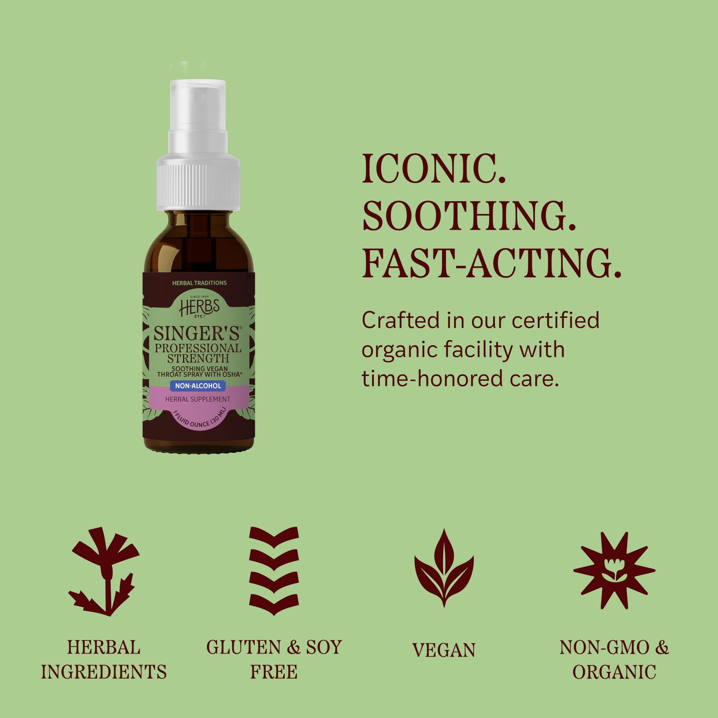 Herbs Etc professional strength vocal cord supplement spray nozzle top view