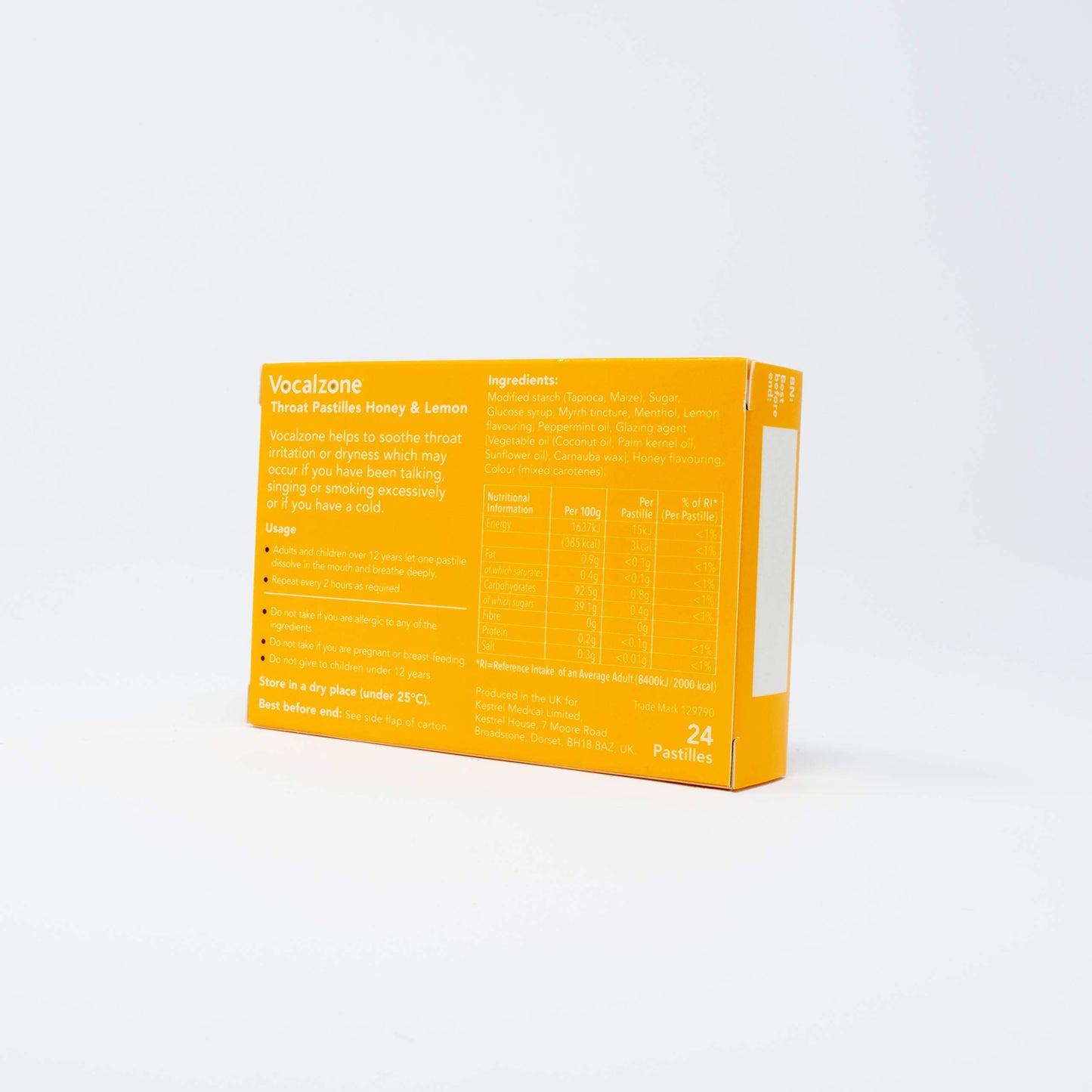 Vocalzone singing and public speaking throat relief pastilles description