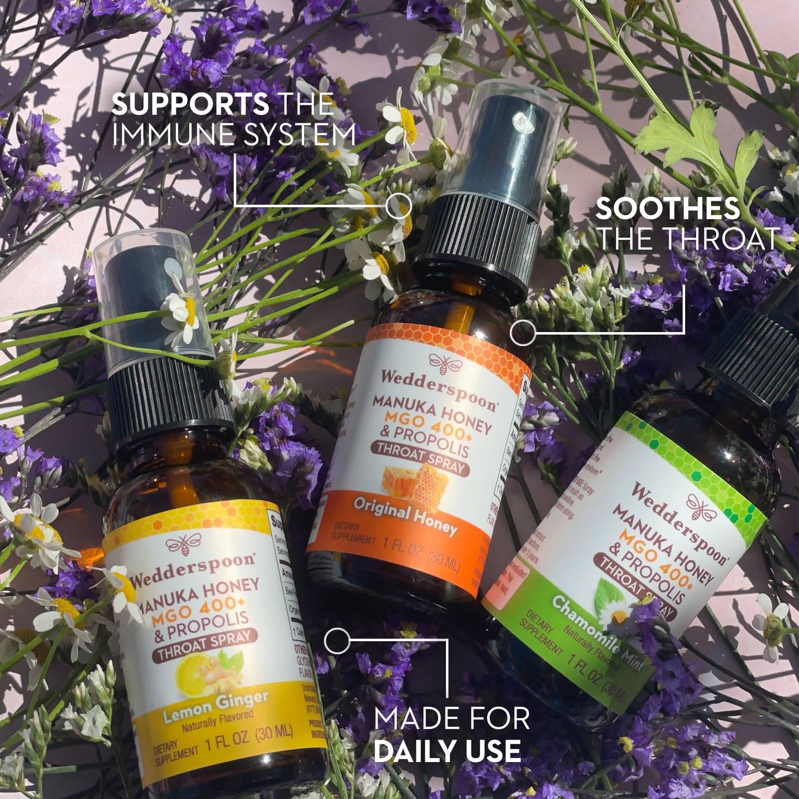 Close up of Wedderspoon Manuka Honey spray nozzle for easy application