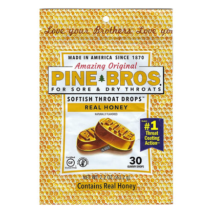 Pine Bros gummy throat lozenges authentic USA import packaging