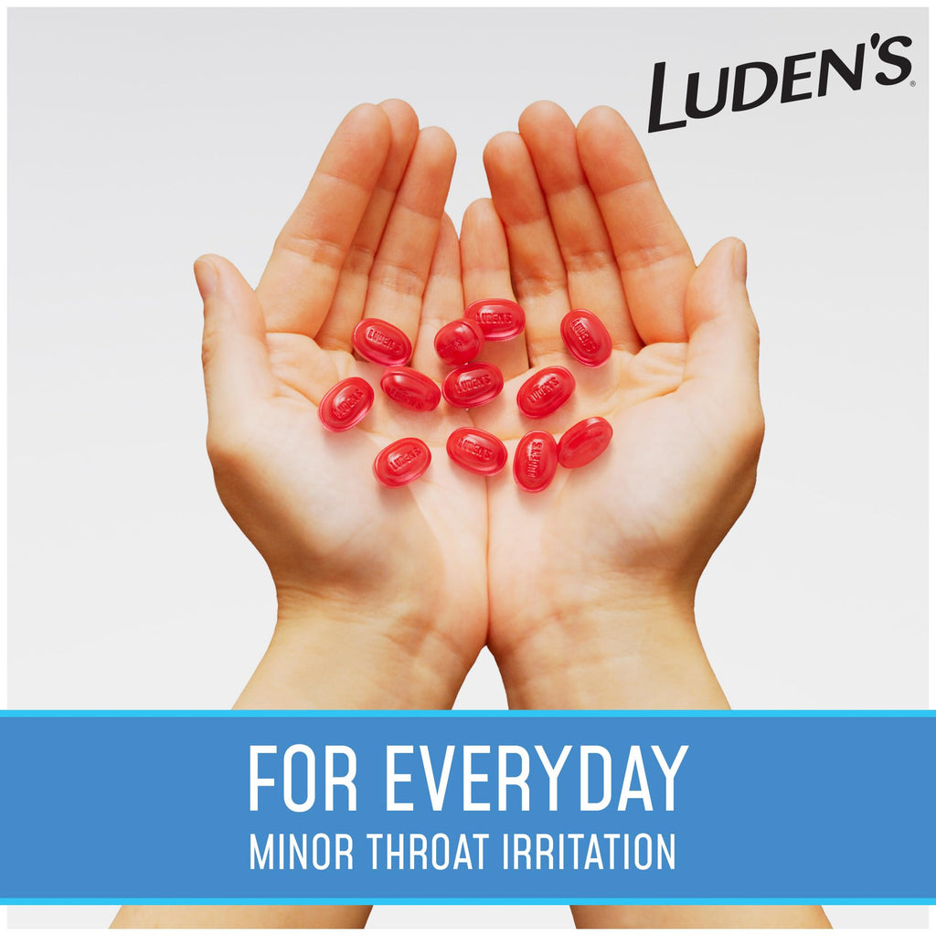 Luden's sugar free sore throat relief drops individual bag showing 25 count.
