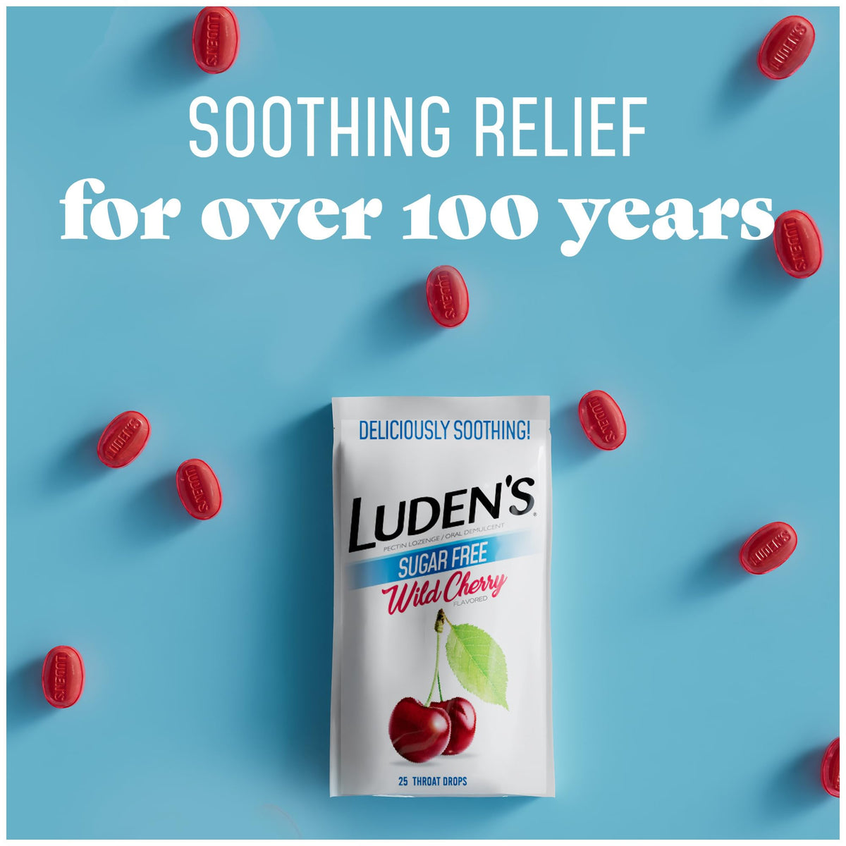 Luden's wild cherry flavor lozenges for minor everyday throat irritation.