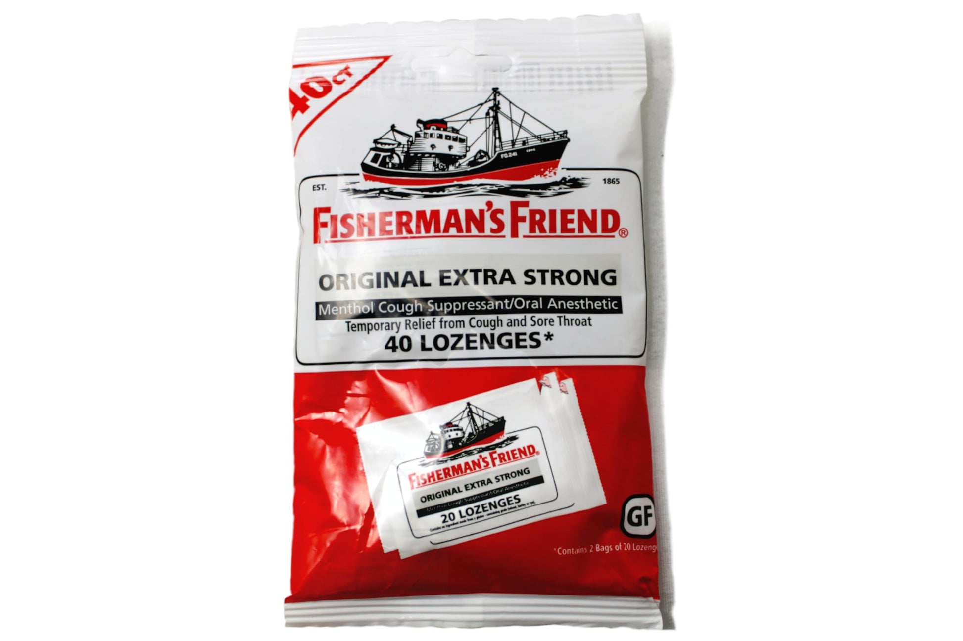 Fisherman's Friend original extra strong all natural menthol cough drops pack of eighty