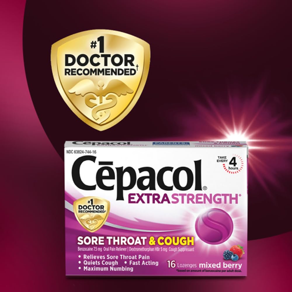 Full bundle set of Cepacol mixed berry sore throat drops showcasing premium quality seals
