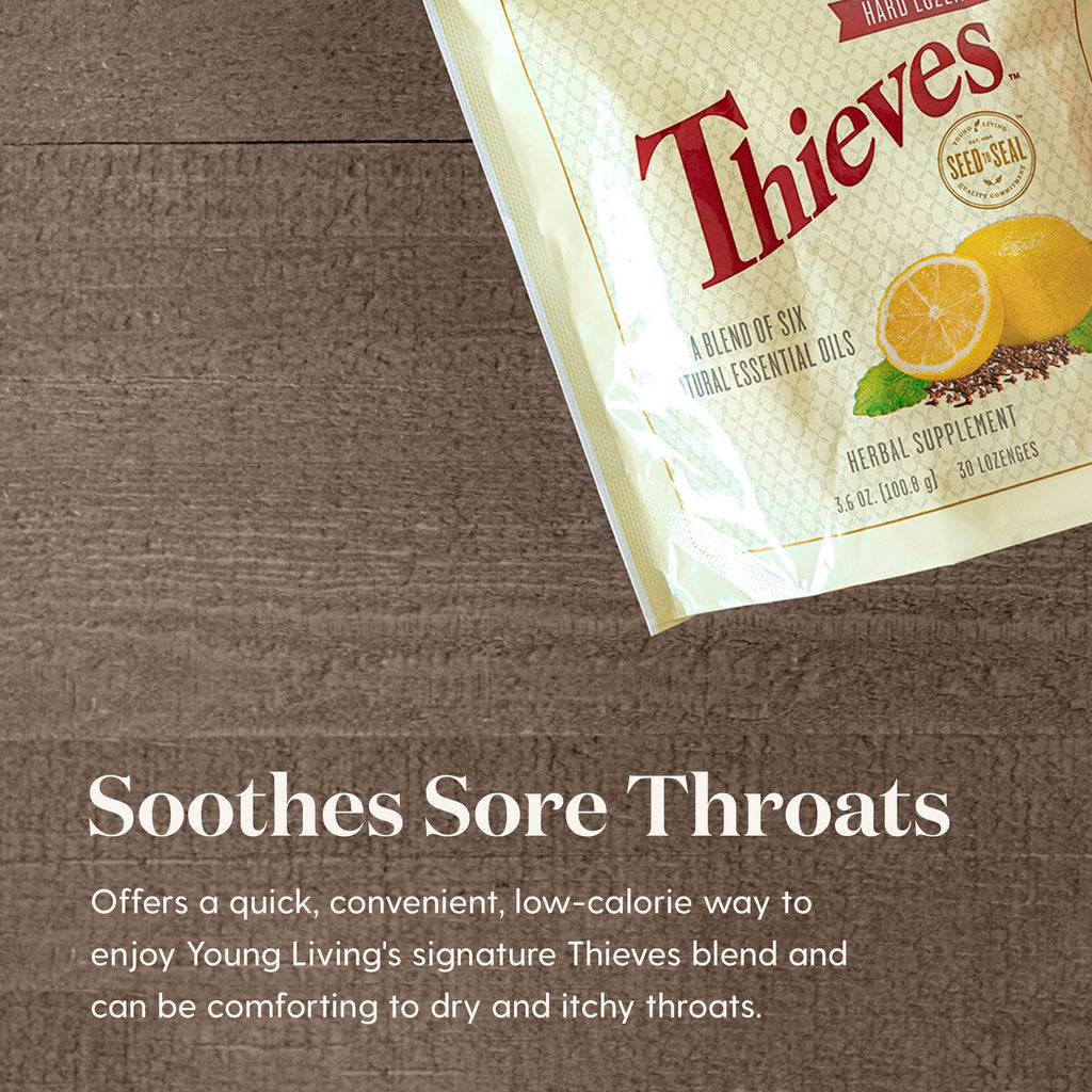 Young Living clove and lemon essential oil lozenges for sore throat comfort