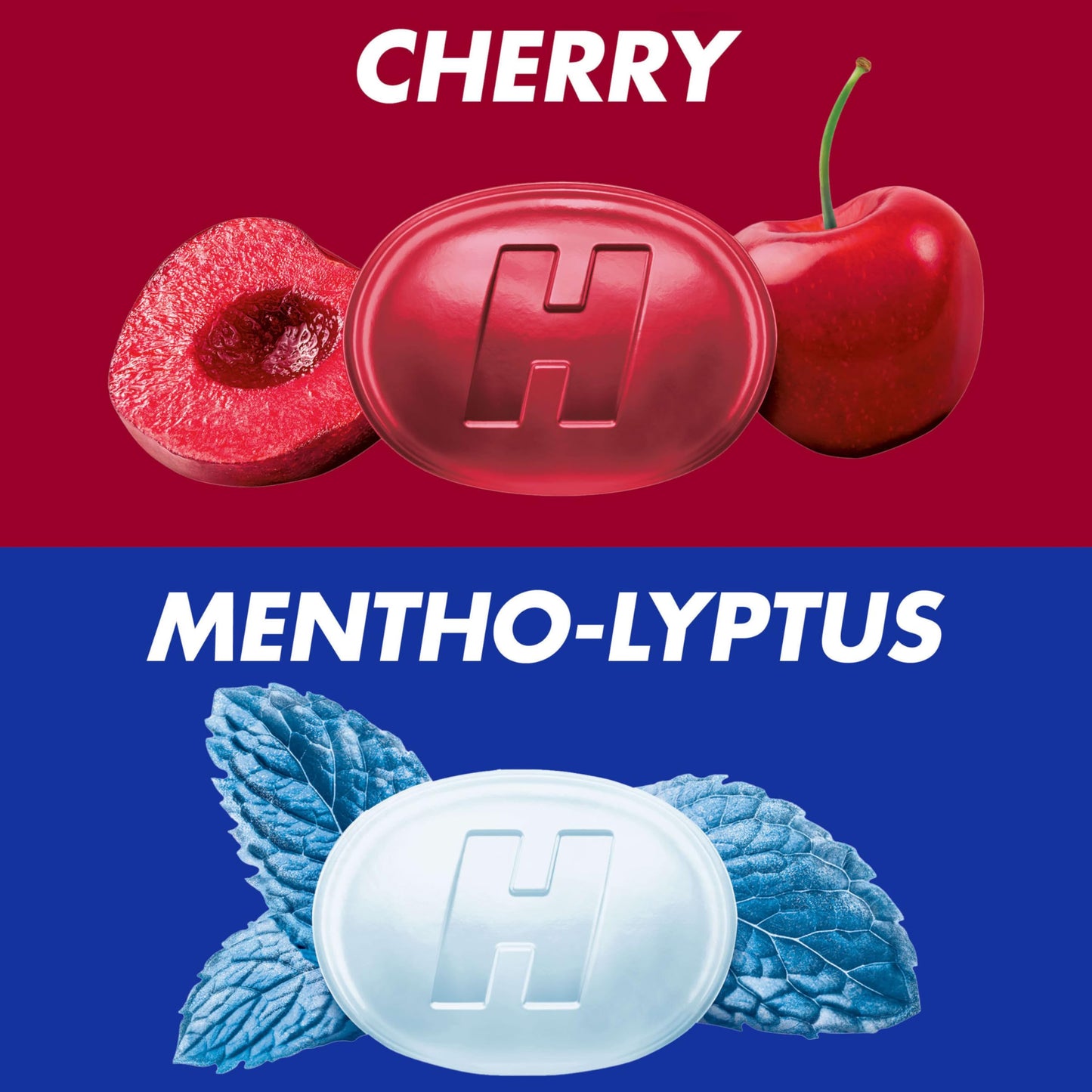 HALLS menthol cough suppressant drops close up view of individual wrapped pieces