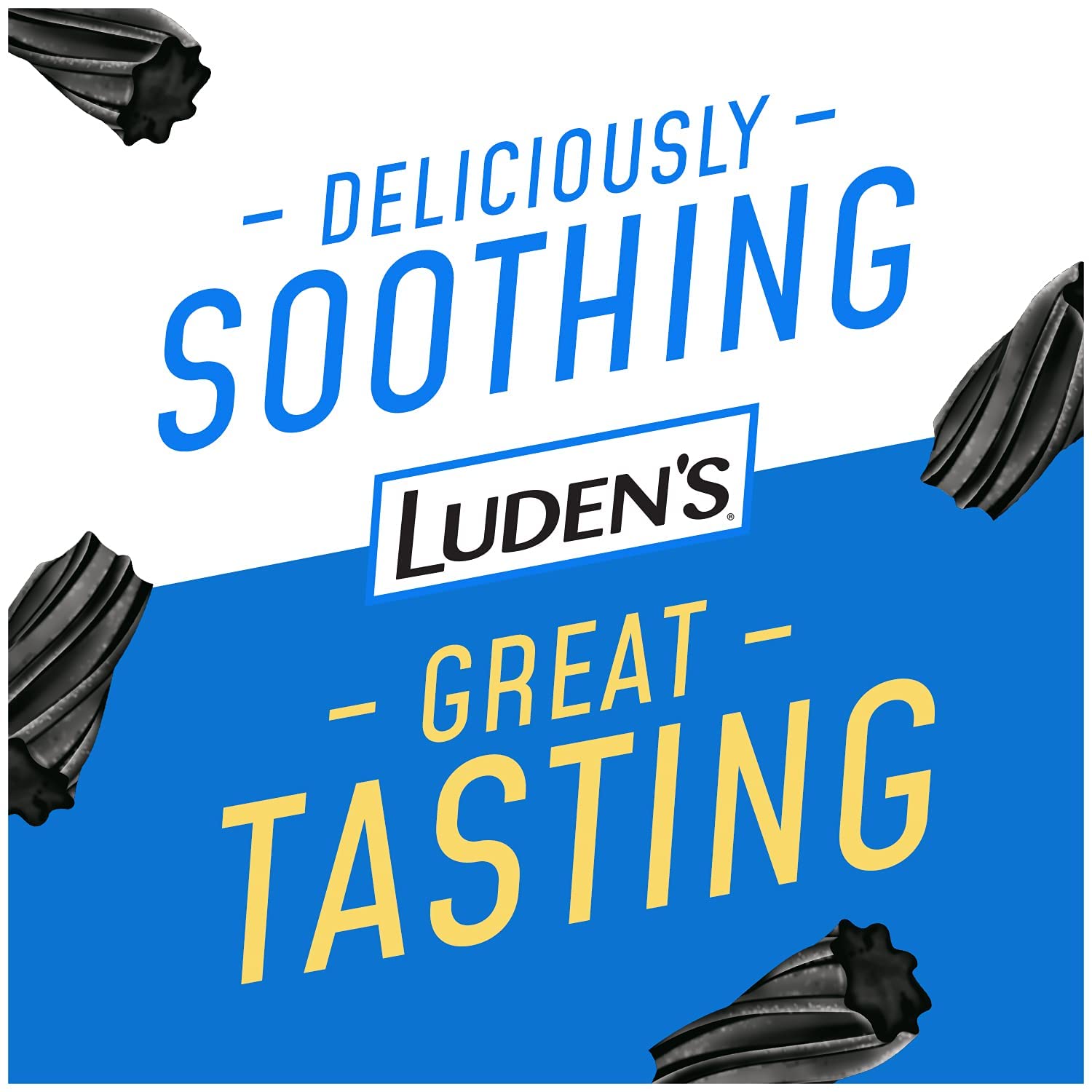 Luden's throat drops pack of three showcasing the honey licorice flavor profile.