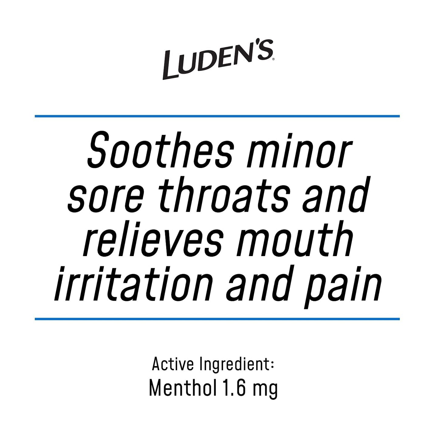 Back label of Luden's honey licorice bag showing official drug facts and menthol ingredients.