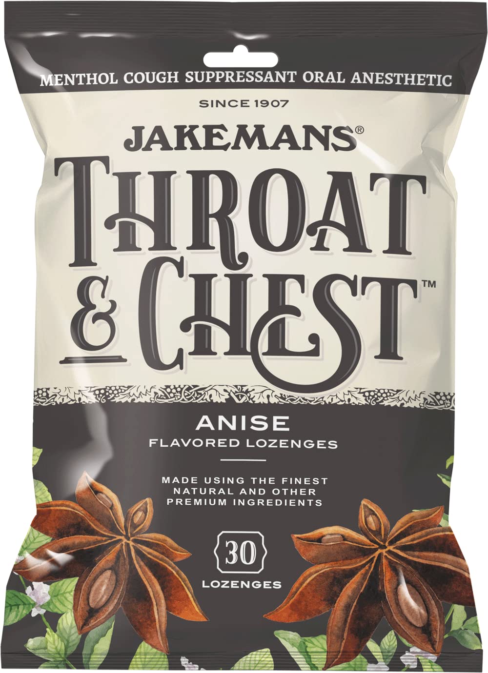Jakemans menthol cough suppressant liquid drop shape tablets for seasonal distress