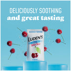 Back label of Luden's wild cherry throat drops displaying ingredients and usage instructions.