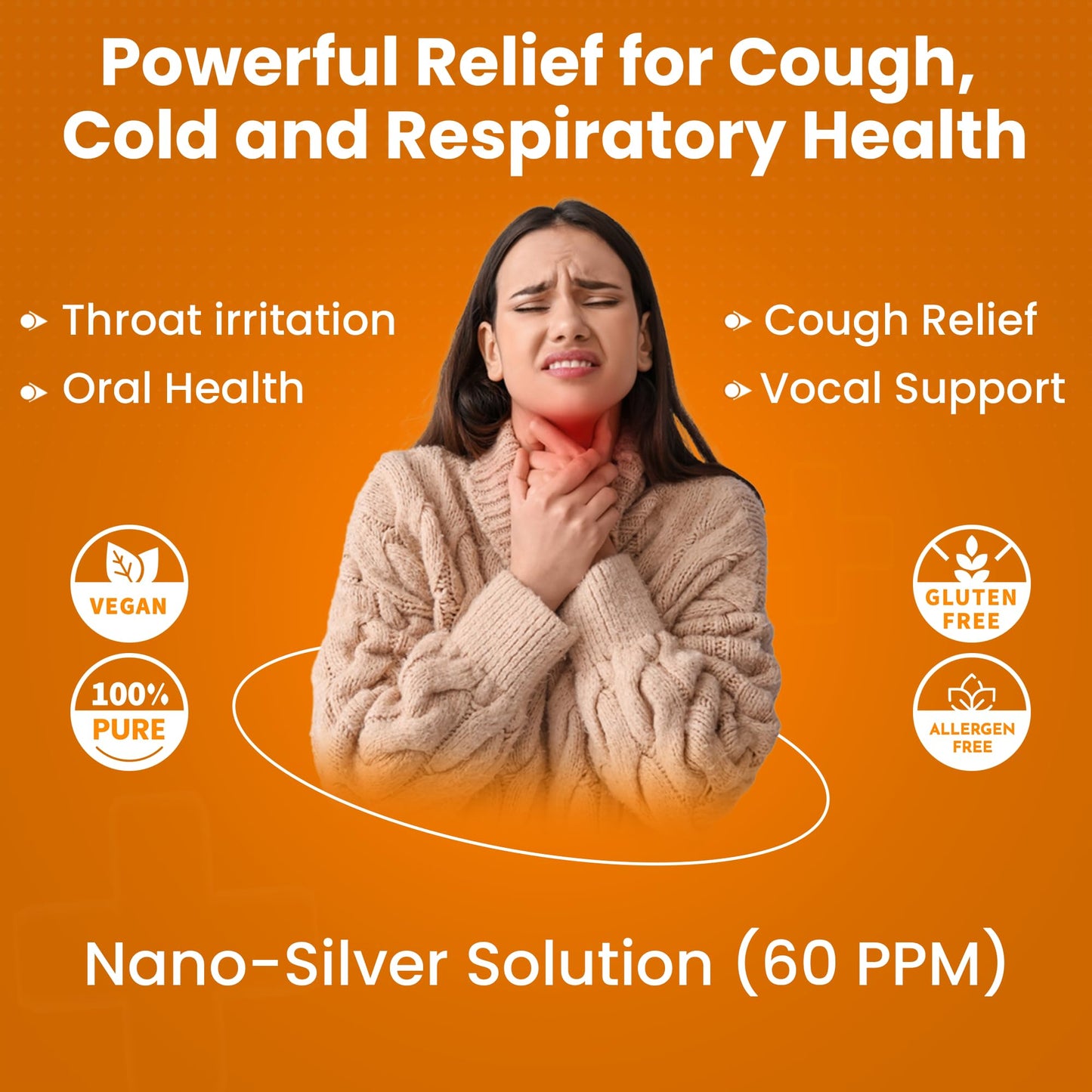 Individually wrapped Optivida 60 PPM silver solution throat lozenges for on the go relief