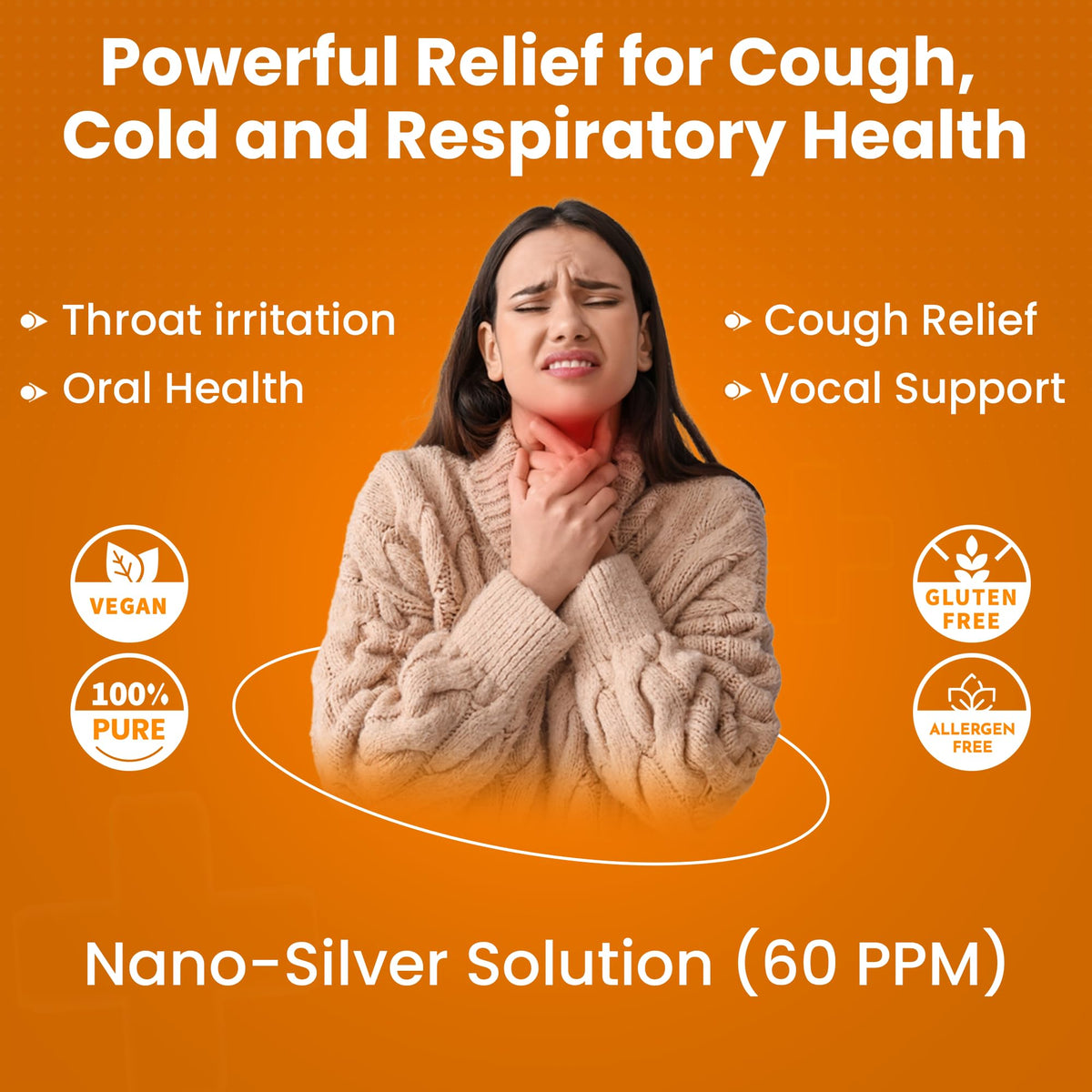 Individually wrapped Optivida 60 PPM silver solution throat lozenges for on the go relief