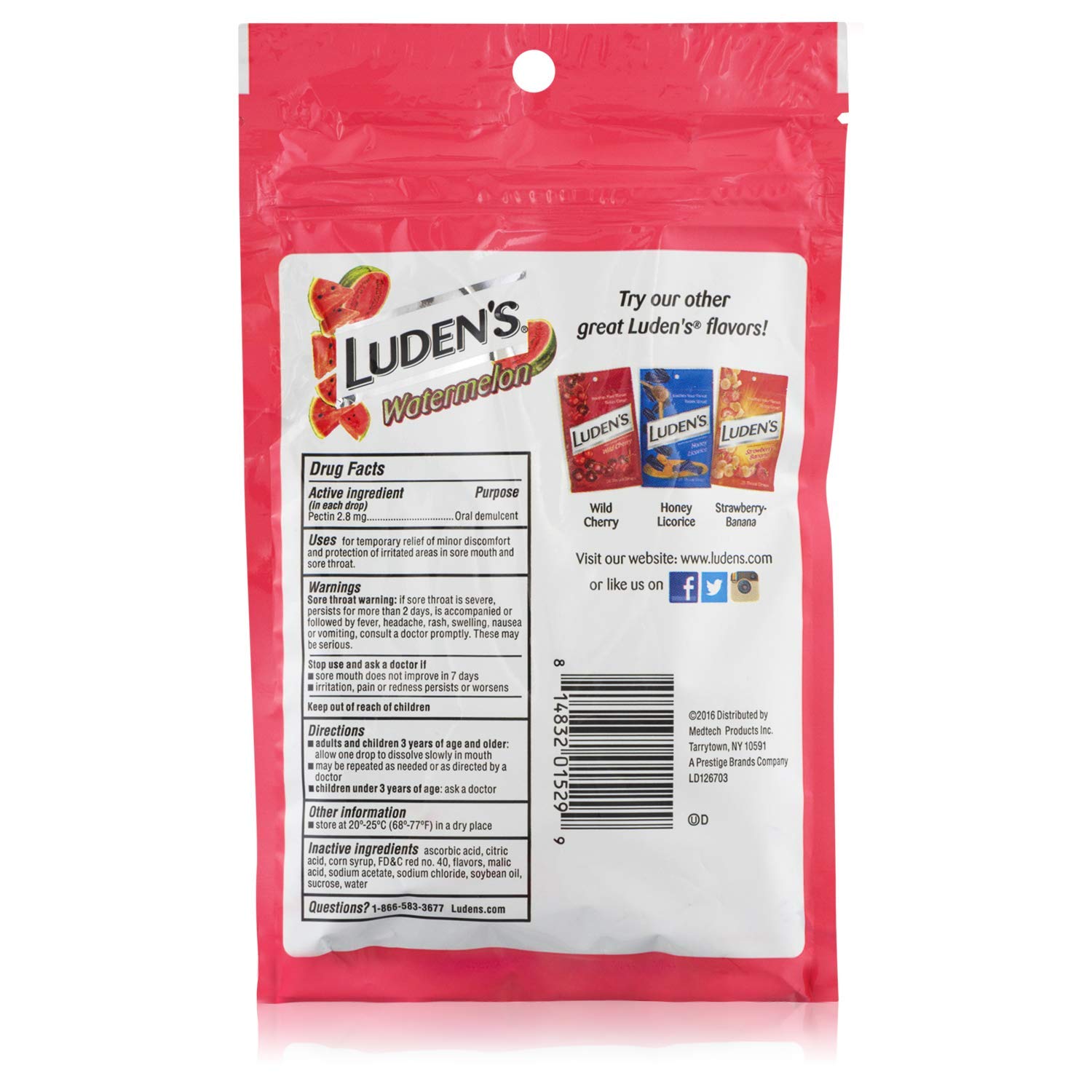 Imported USA throat care drops for minor throat irritation relief by Luden's