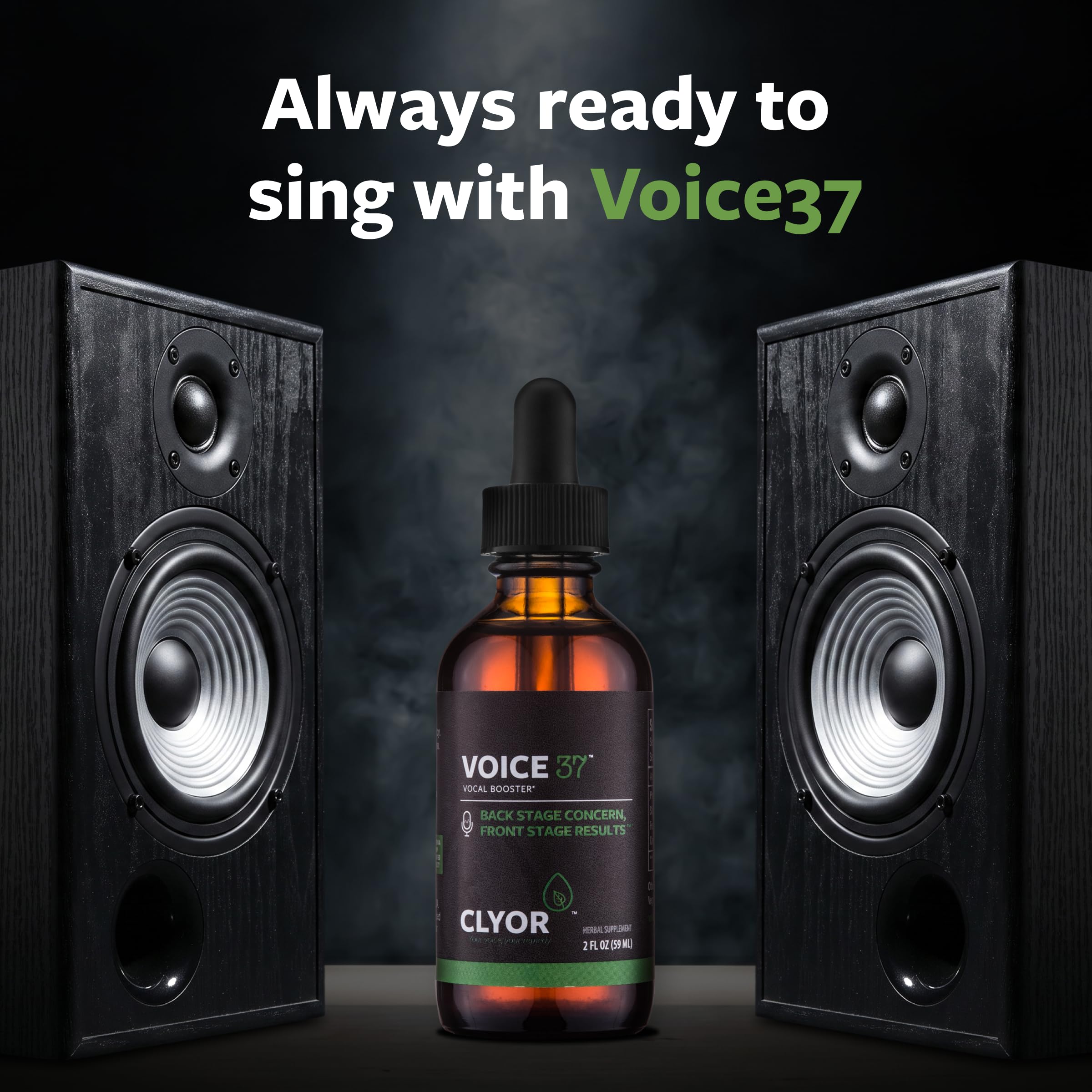 CLYOR Voice37 herbal vocal booster liquid drops for singers and speakers.