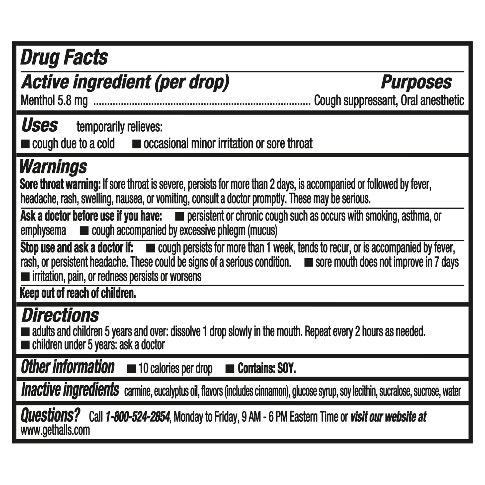 Halls Cherry flavor cough suppressant drops imported packaging