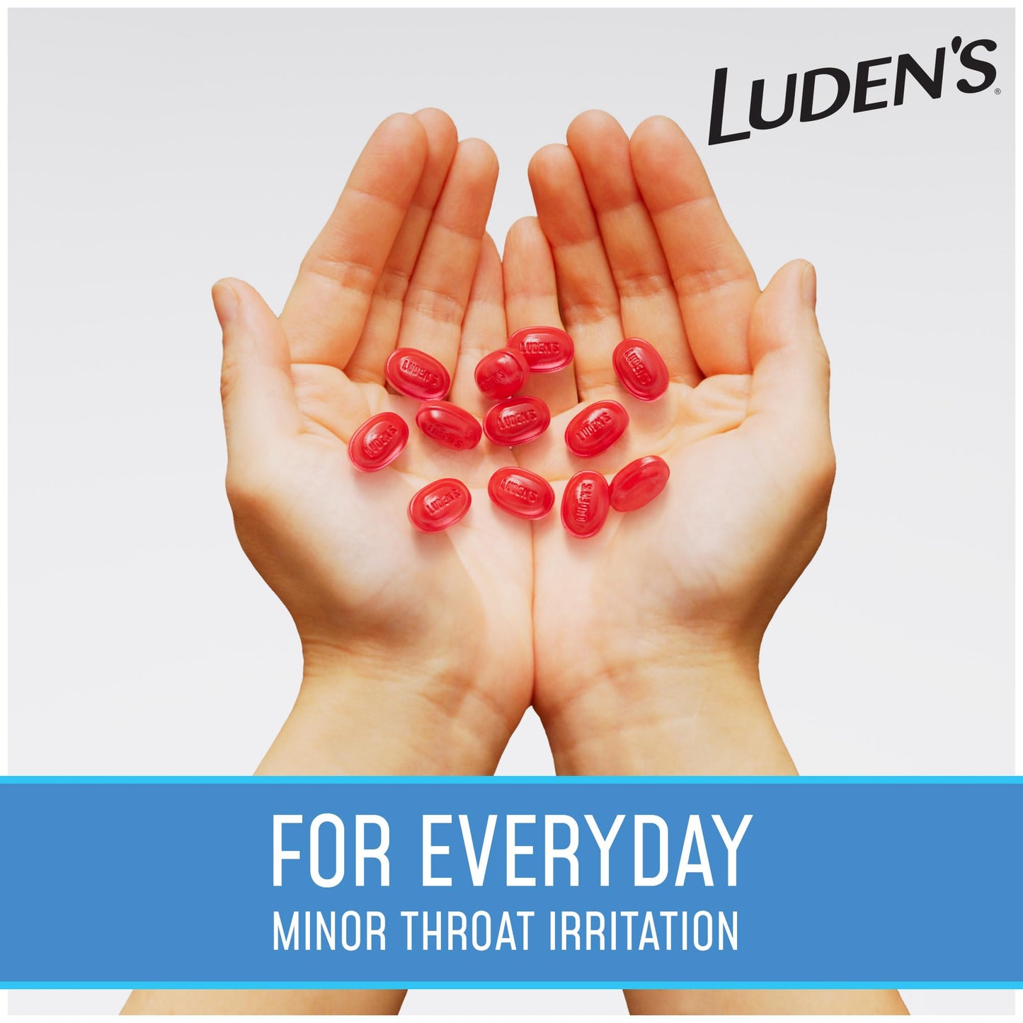 Back label of Luden's throat drops showing ingredients
