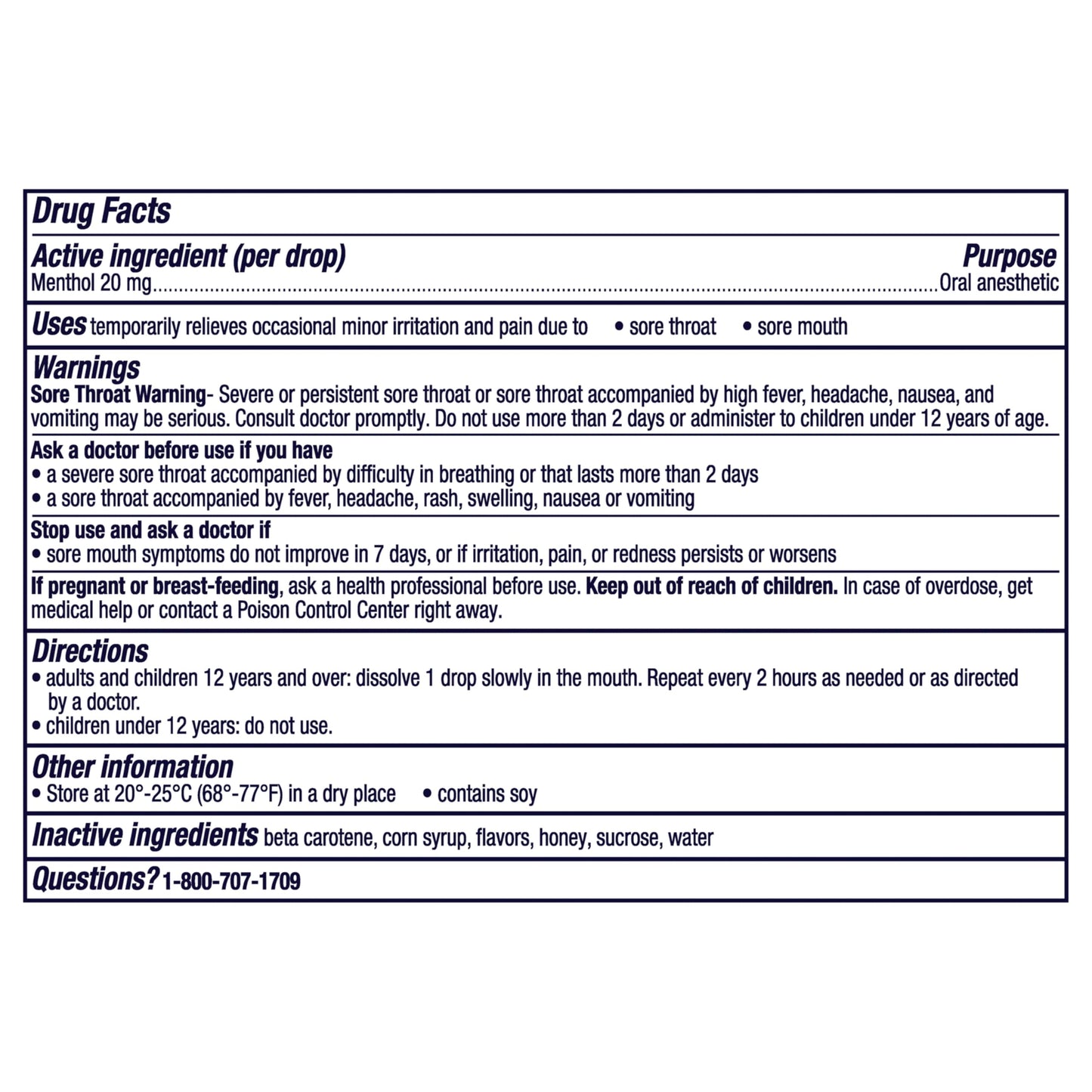 Side view of Vicks VapoCool severe forty five count medicated drops box