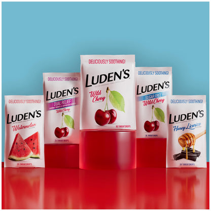 Individual wrapped Luden's cherry throat drops