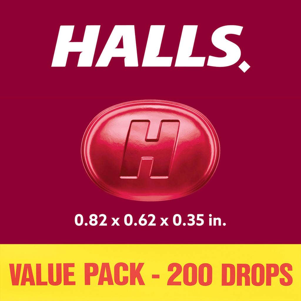 Imported HALLS cherry flavor cough suppressant 200 drops bag
