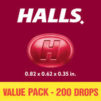 Imported HALLS cherry flavor cough suppressant 200 drops bag