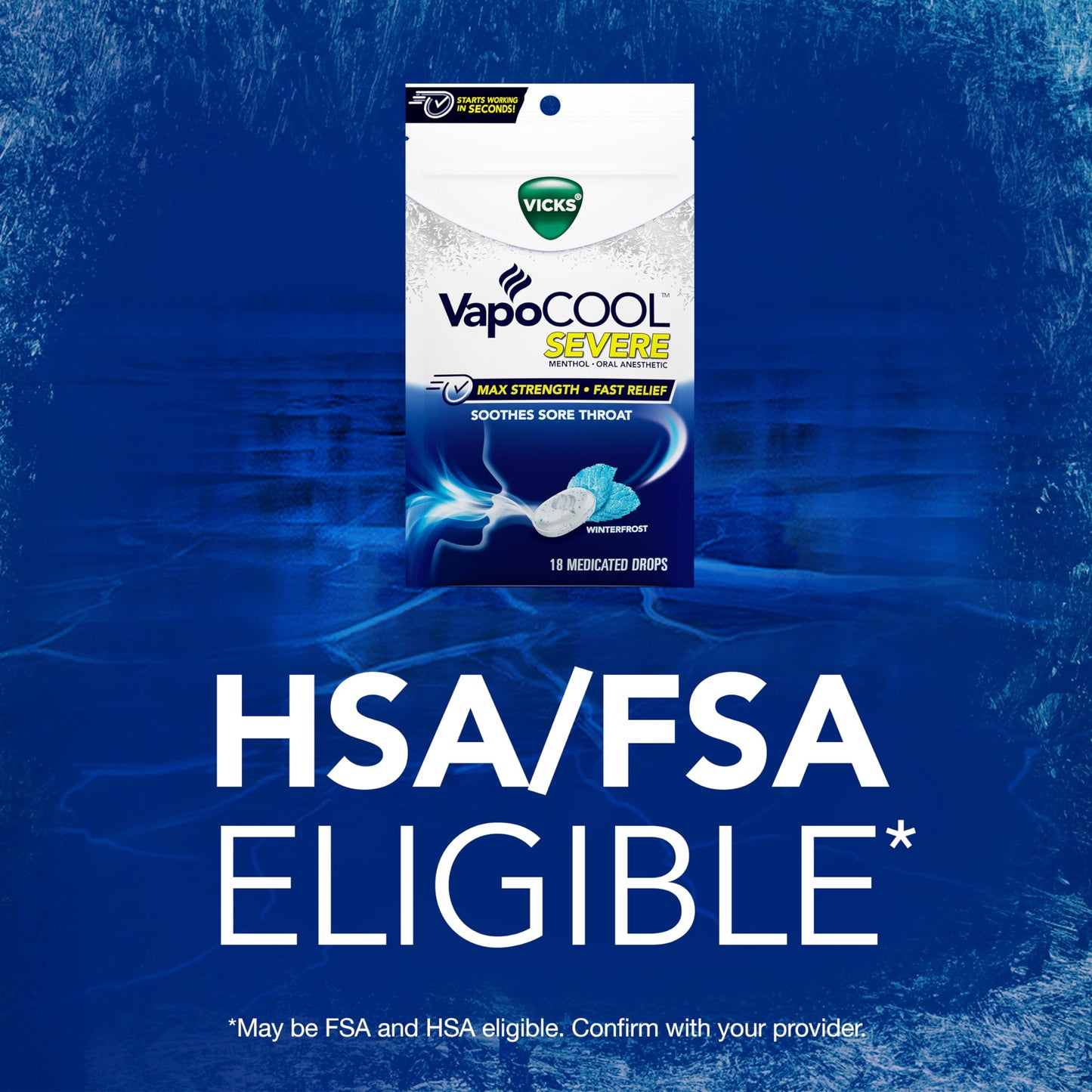 Authentic Vicks VapoCool Severe sore throat drops economy bundle pack for severe cold relief.