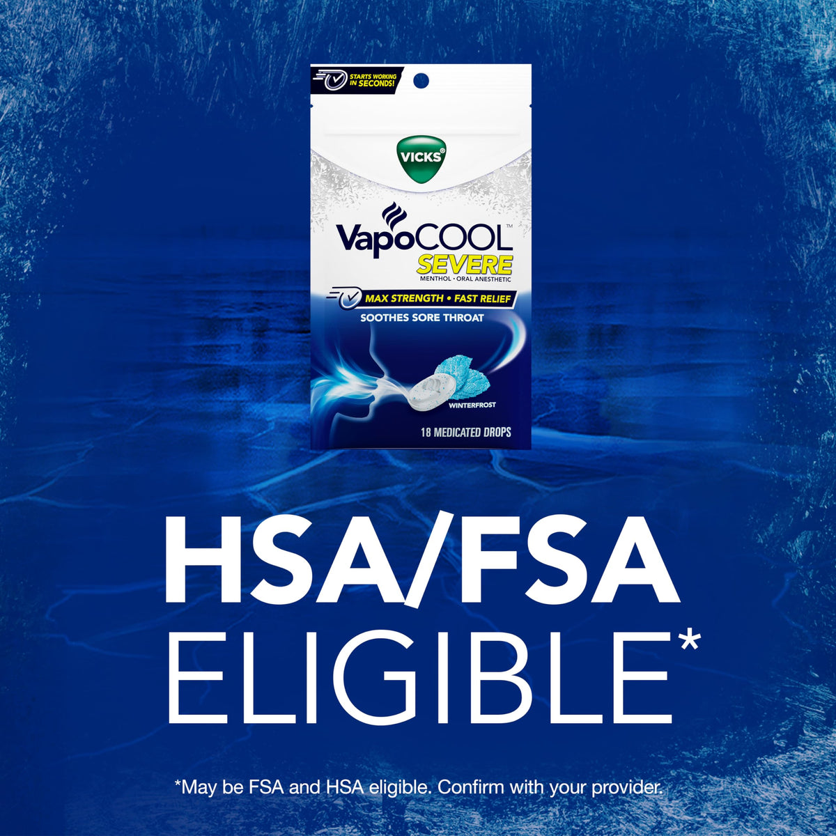 Authentic Vicks VapoCool Severe sore throat drops economy bundle pack for severe cold relief.