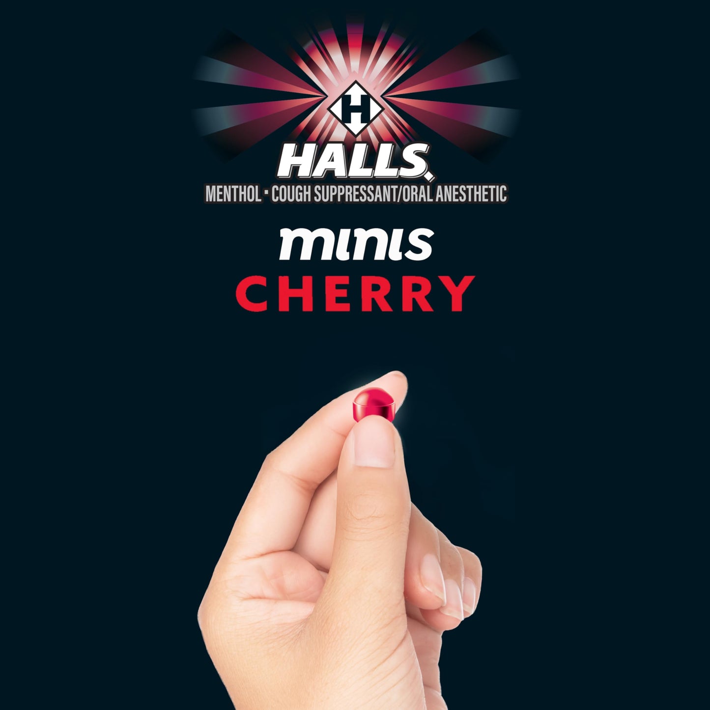 HALLS Minis Cherry Flavor Sugar Free 48 Count twin pack showing individual pocket vials