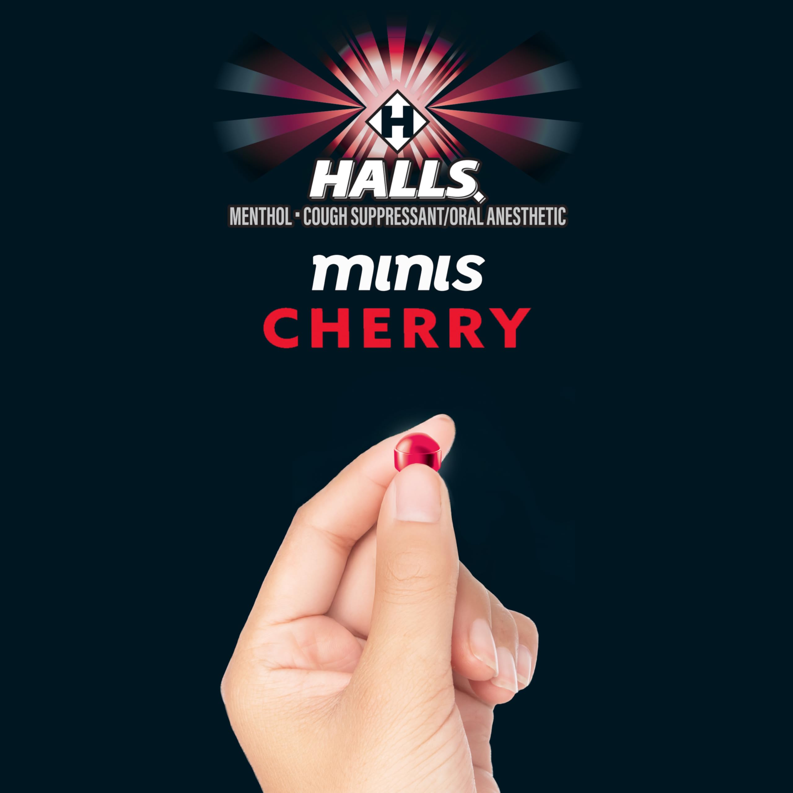 HALLS Minis Cherry Flavor Sugar Free 48 Count twin pack showing individual pocket vials